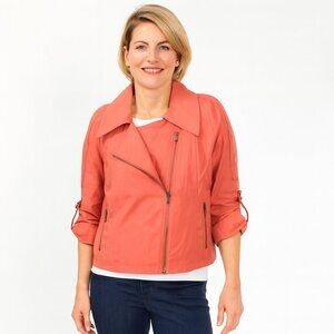 CAbi Coral Asymmetric Zip Lightweight Jacket M